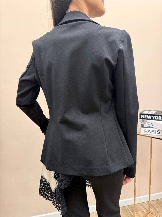 Giacca slim due bottoni - NERO