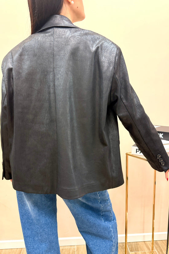 Giacca ecopelle - NERO