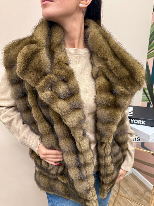 gilet pelliccia - MORO