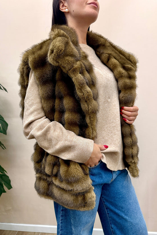 gilet pelliccia - MORO