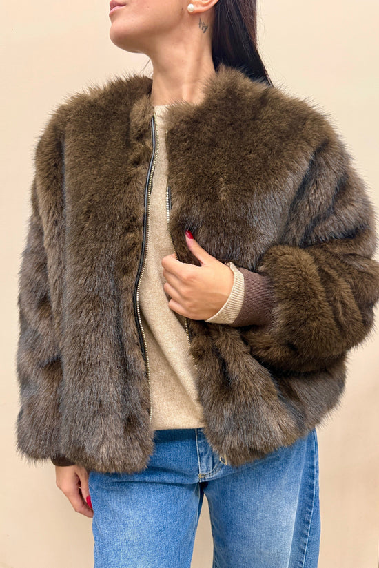 Bomber ecopelliccia - MORO