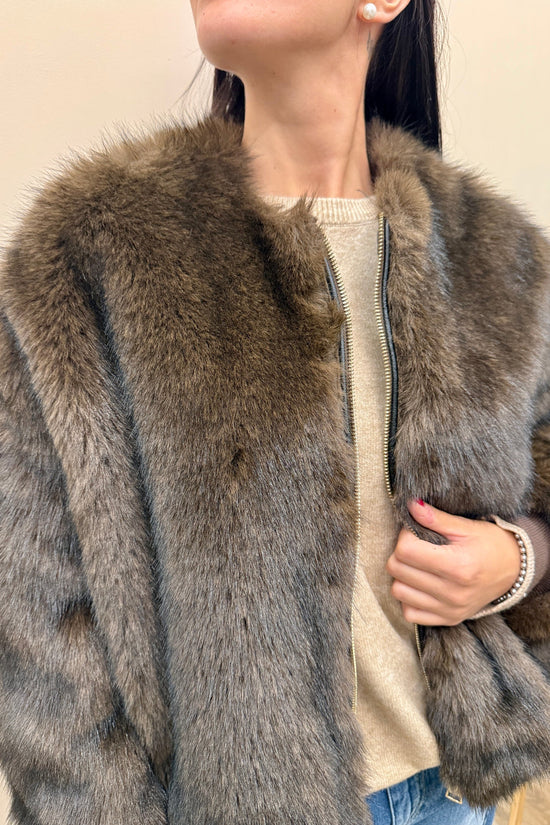 Bomber ecopelliccia - MORO