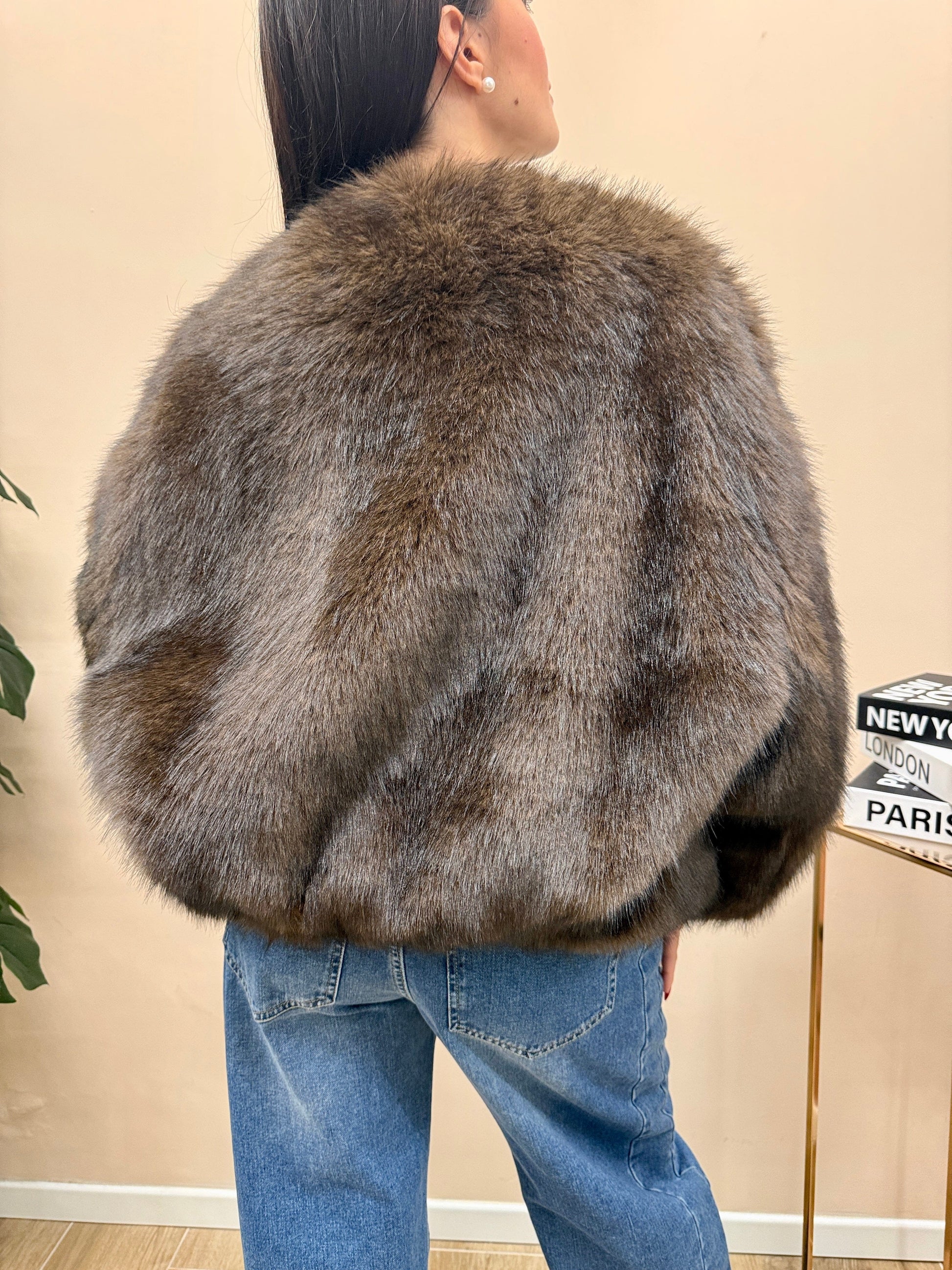 Bomber ecopelliccia - MORO