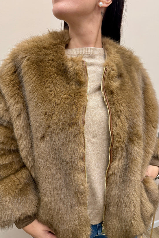 Bomber ecopelliccia - CAMMELLO