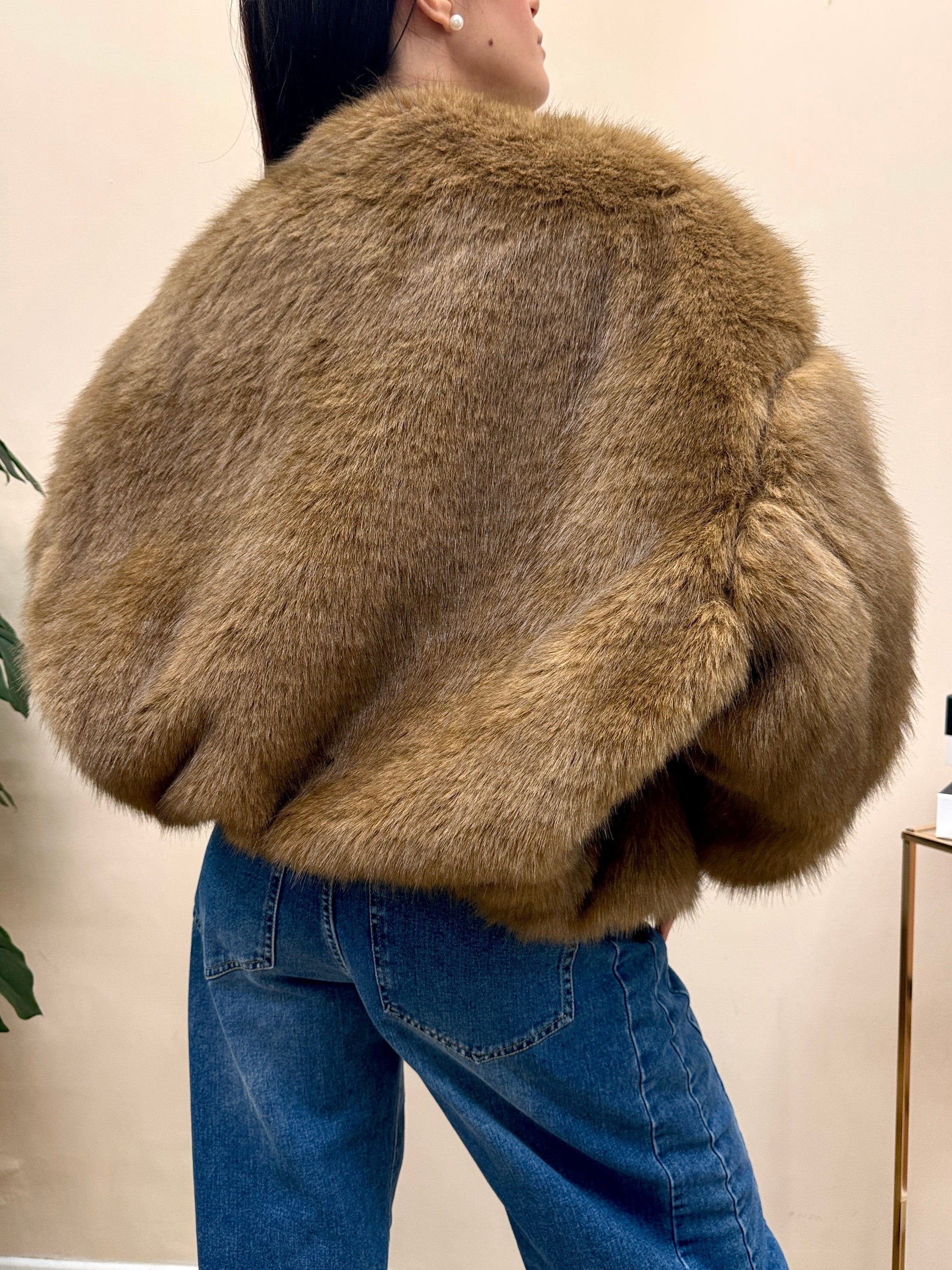 Bomber ecopelliccia - CAMMELLO