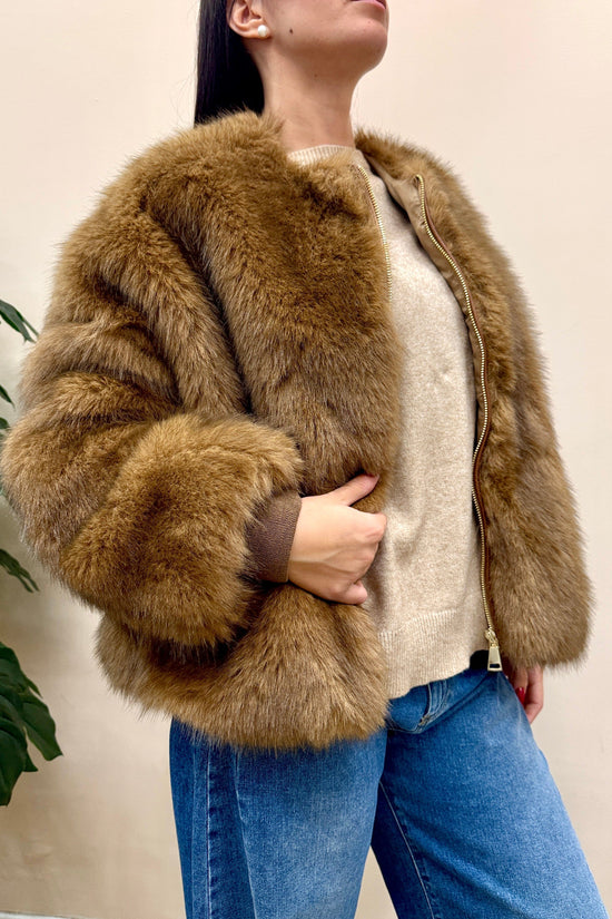 Bomber ecopelliccia - CAMMELLO