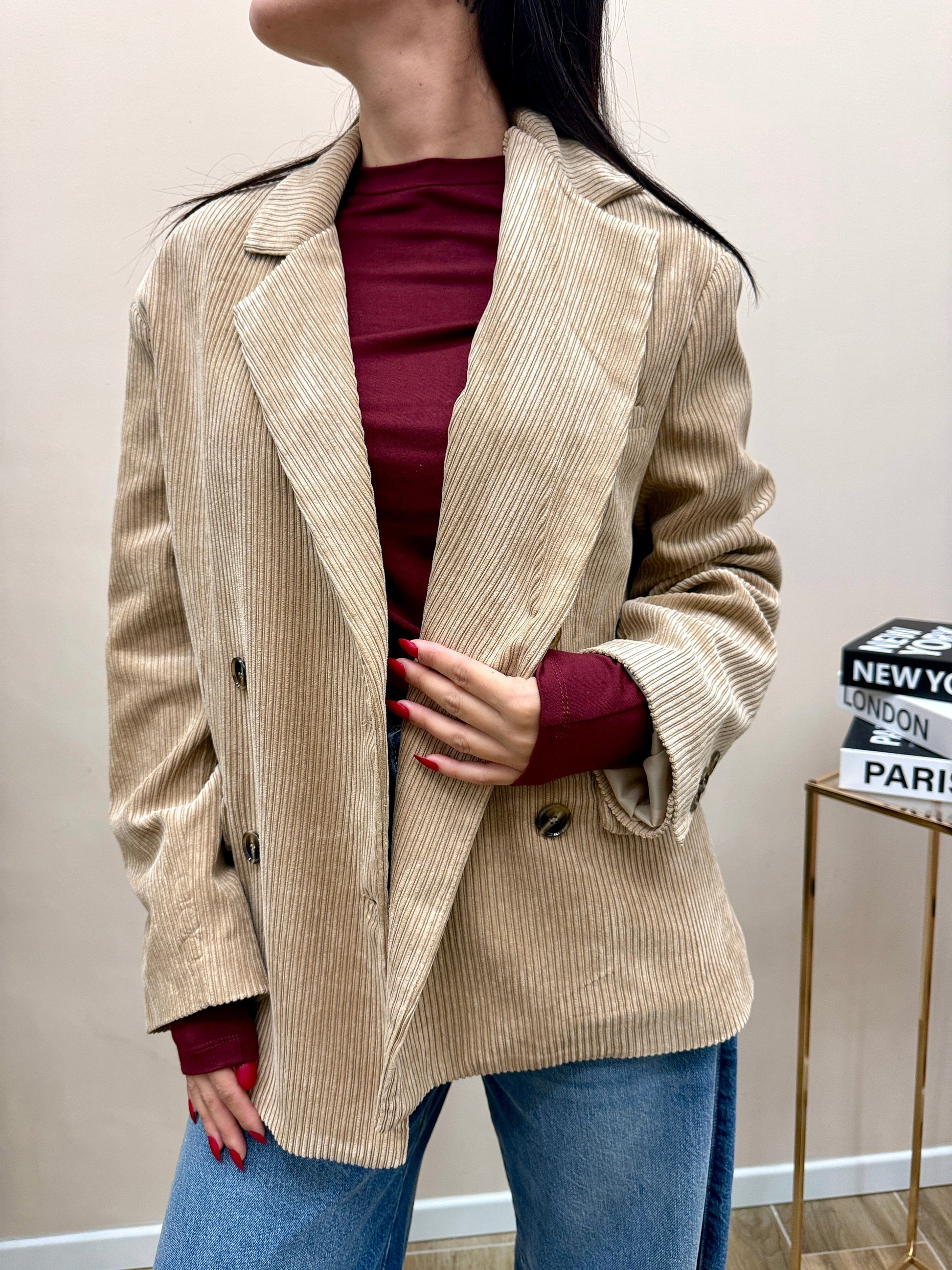 Giacca velluto rocciatore - BEIGE