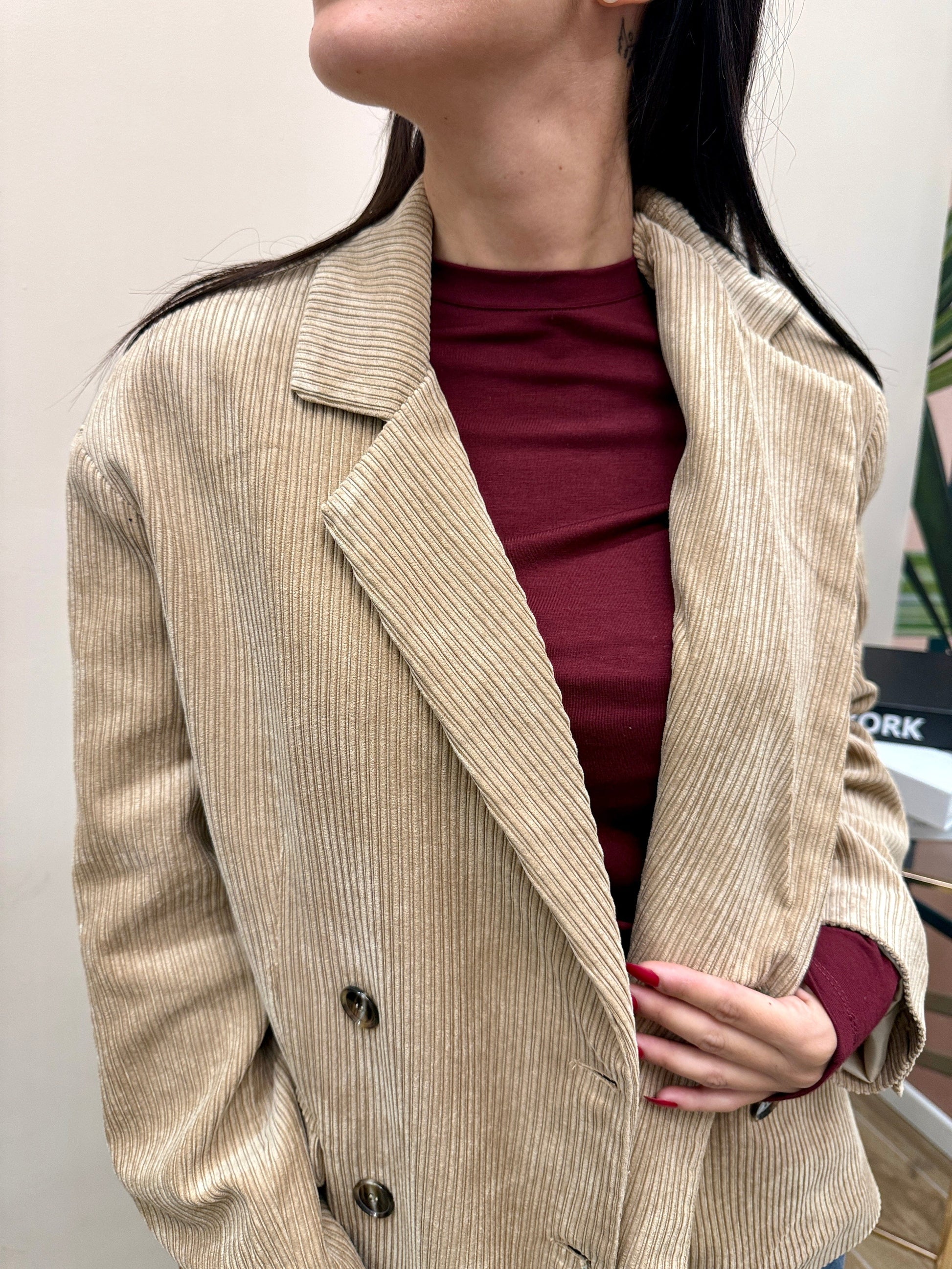 Giacca velluto rocciatore - BEIGE