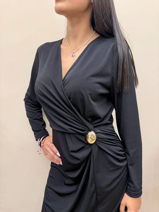 Abito fluido midi - NERO