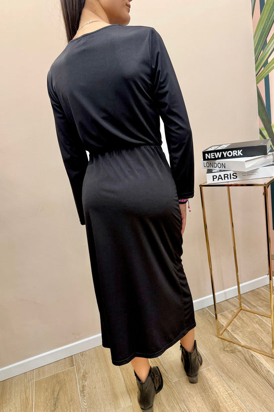 Abito fluido midi - NERO