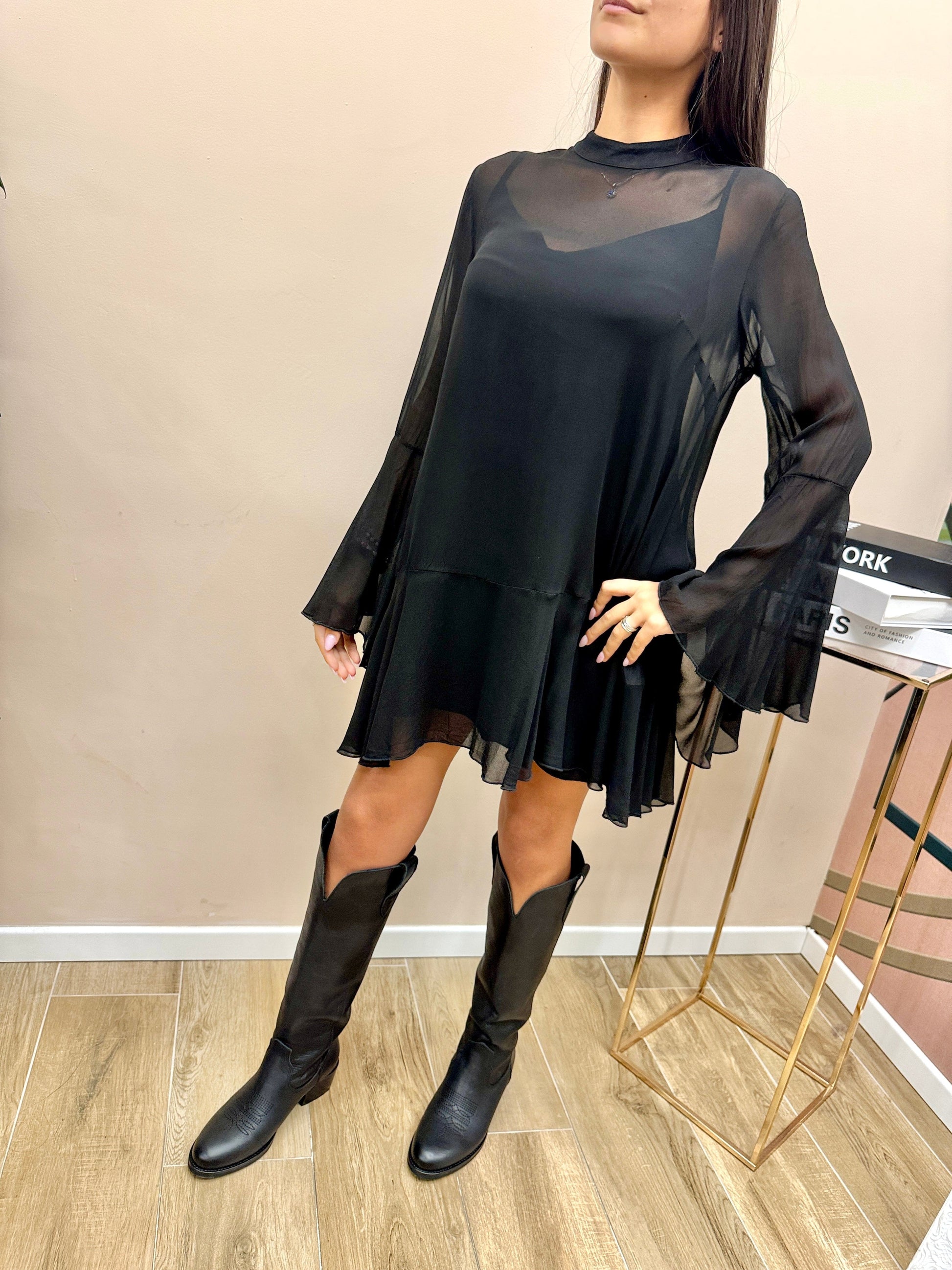 Abito in tulle - NERO