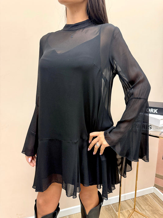 Abito in tulle - NERO