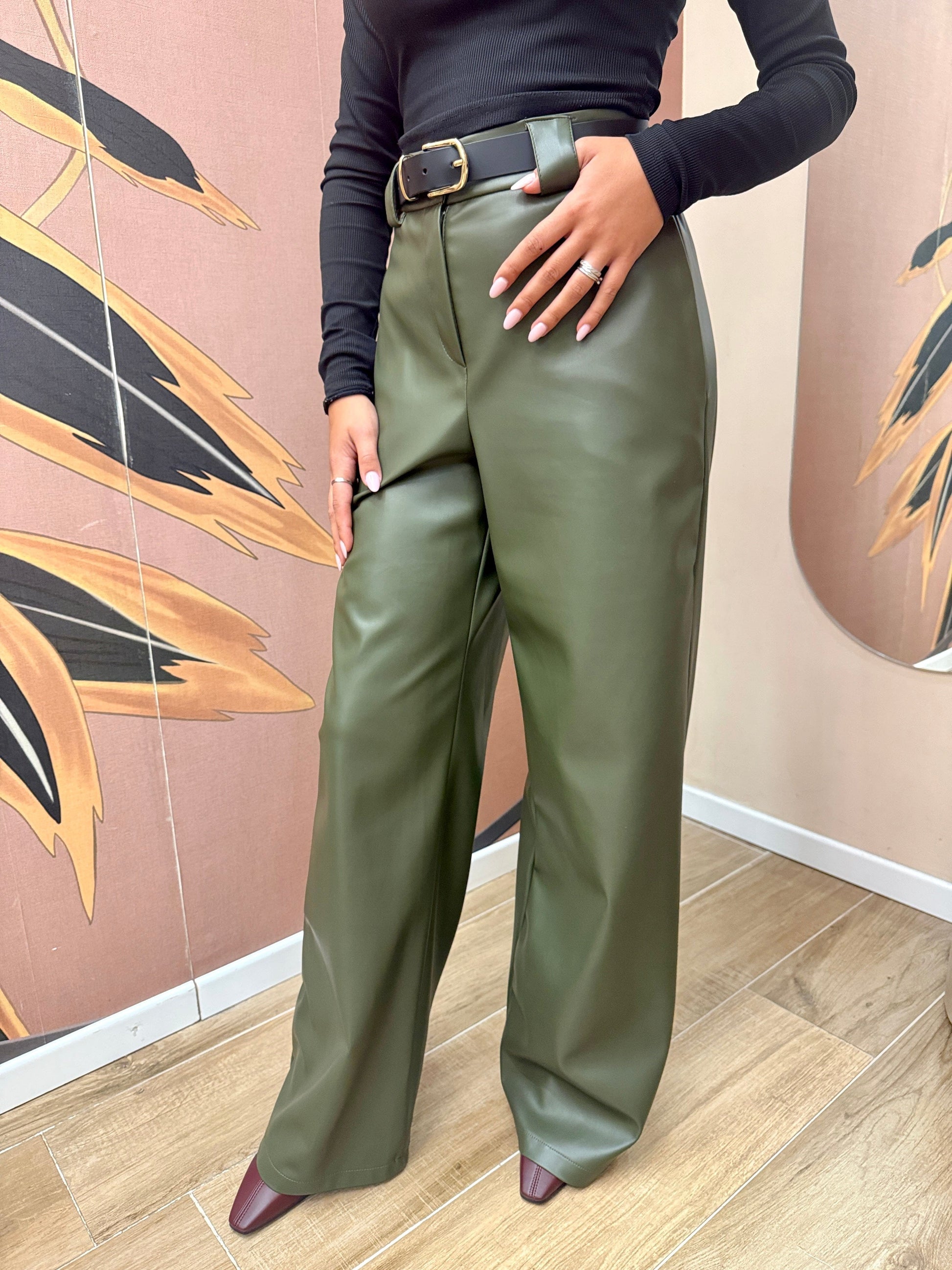 Pantalone in ecopelle - OLIVA