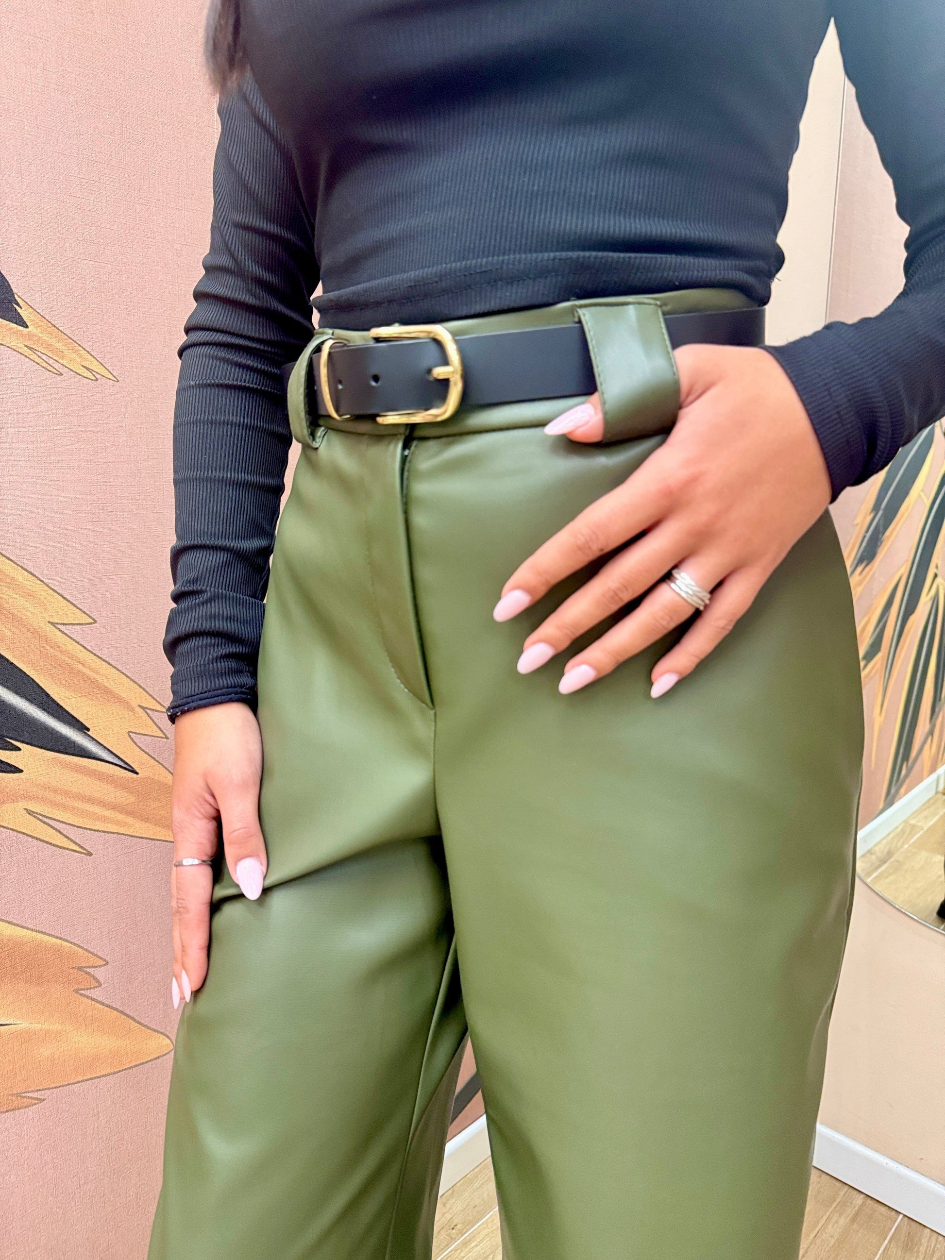 Pantalone in ecopelle - OLIVA