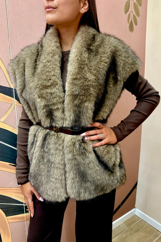 Gilet ecopelliccia - CAMMELLO