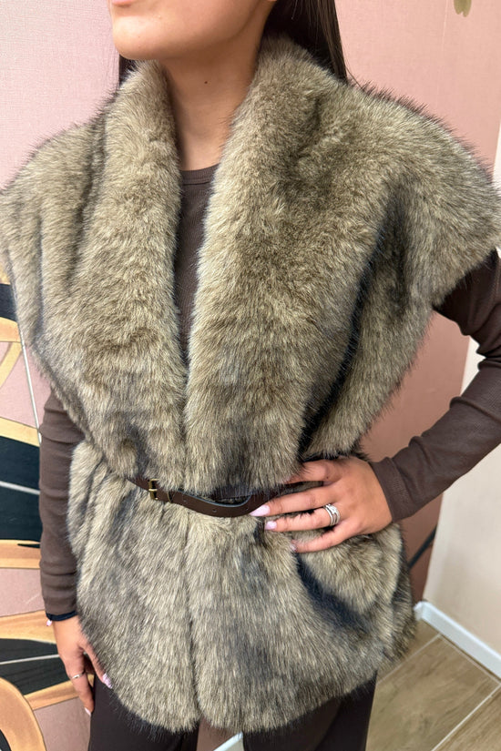 Gilet ecopelliccia - CAMMELLO