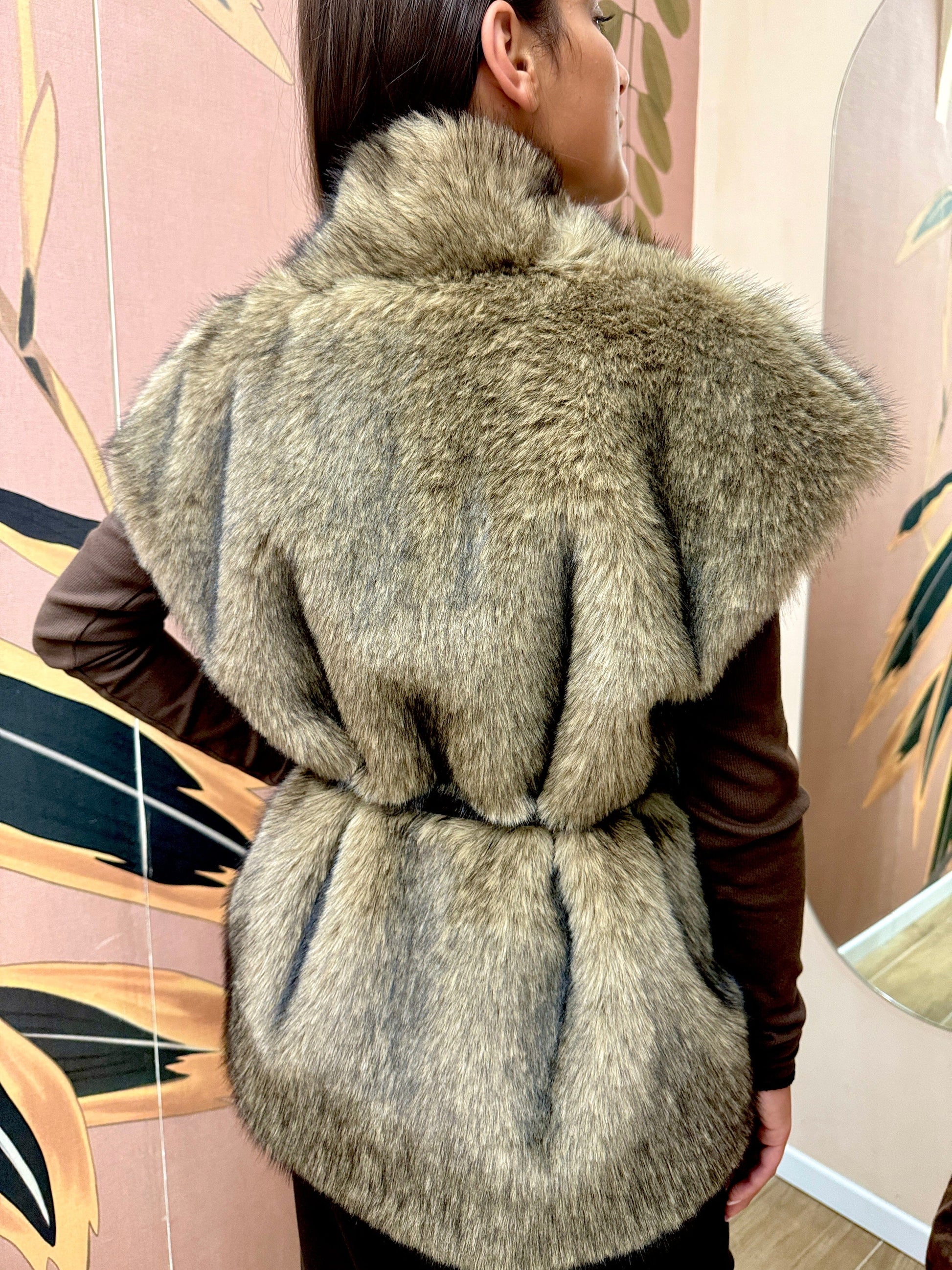 Gilet ecopelliccia - CAMMELLO