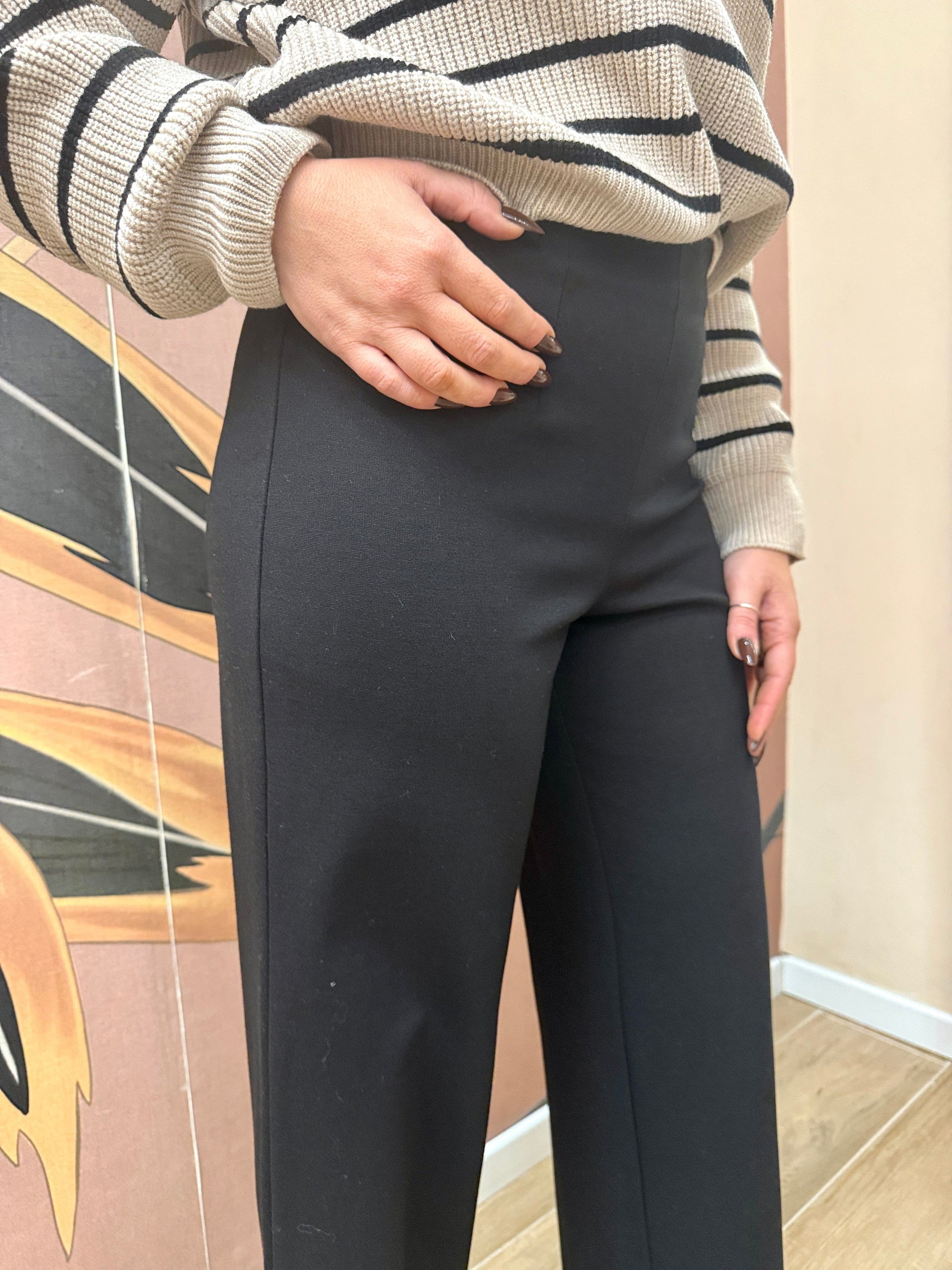 Pantalone palazzo - NERO