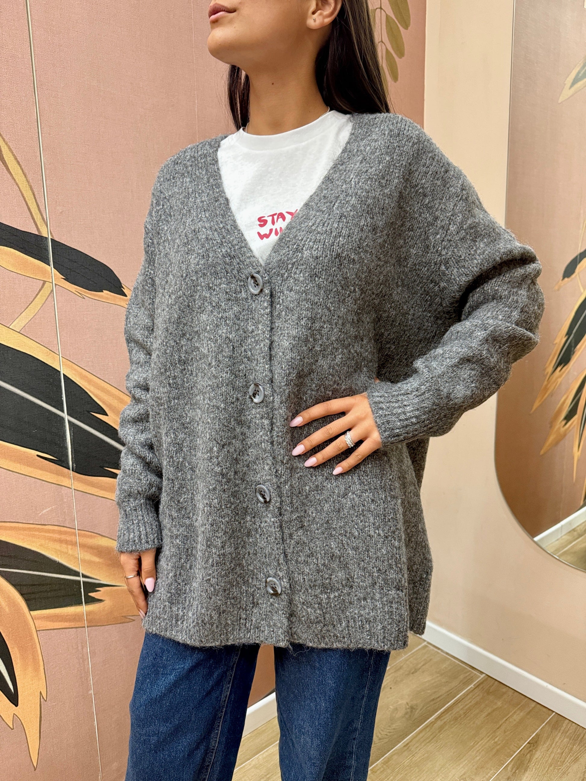 Cardigan lungo - GRIGIO