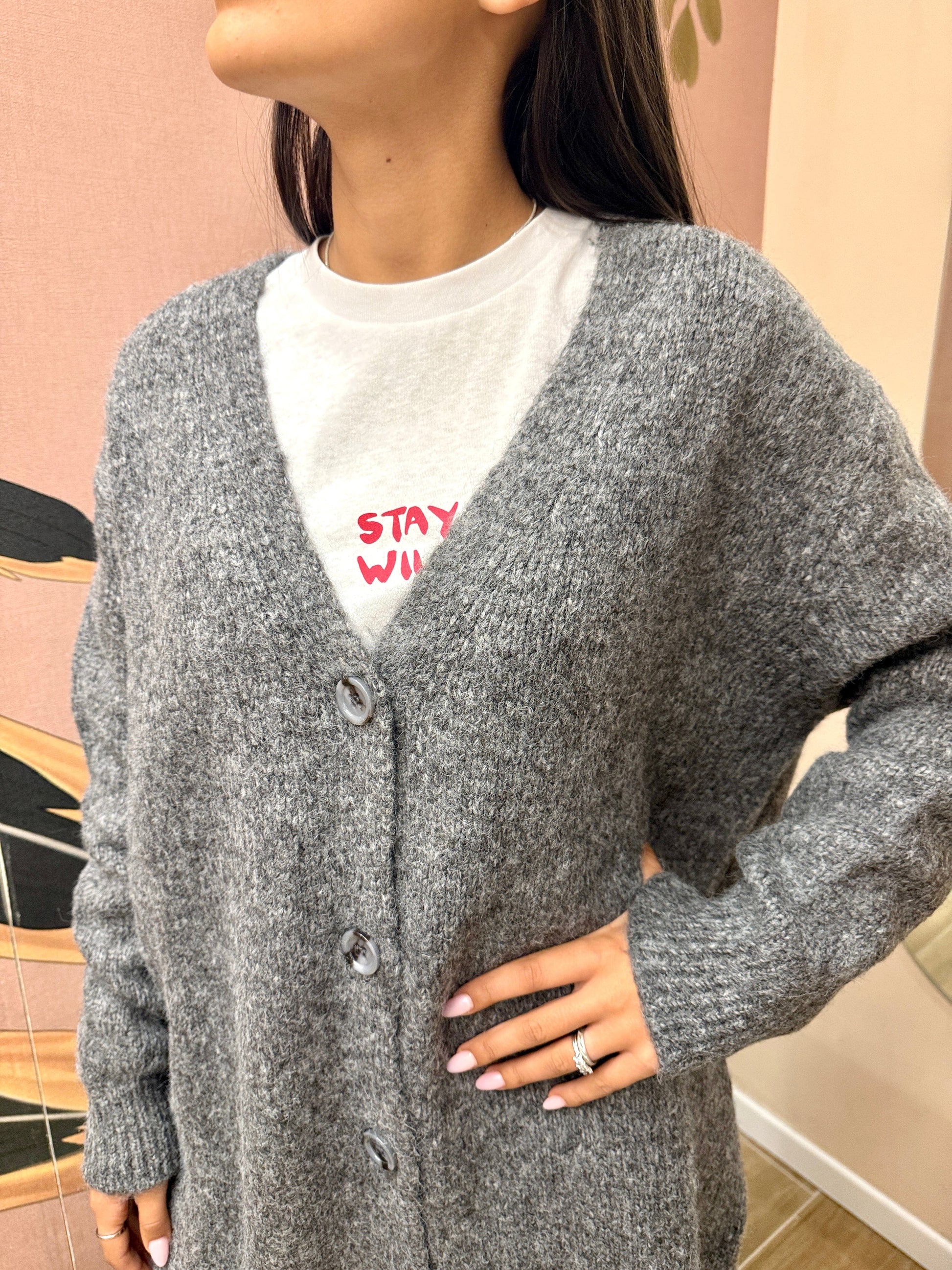 Cardigan lungo - GRIGIO