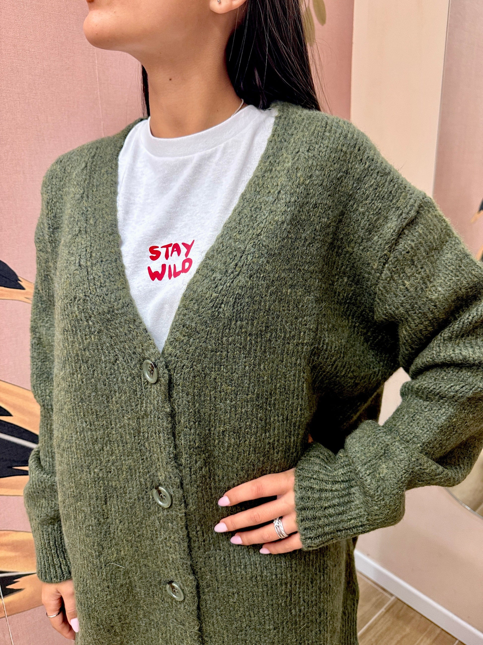 Cardigan lungo - MILITARE