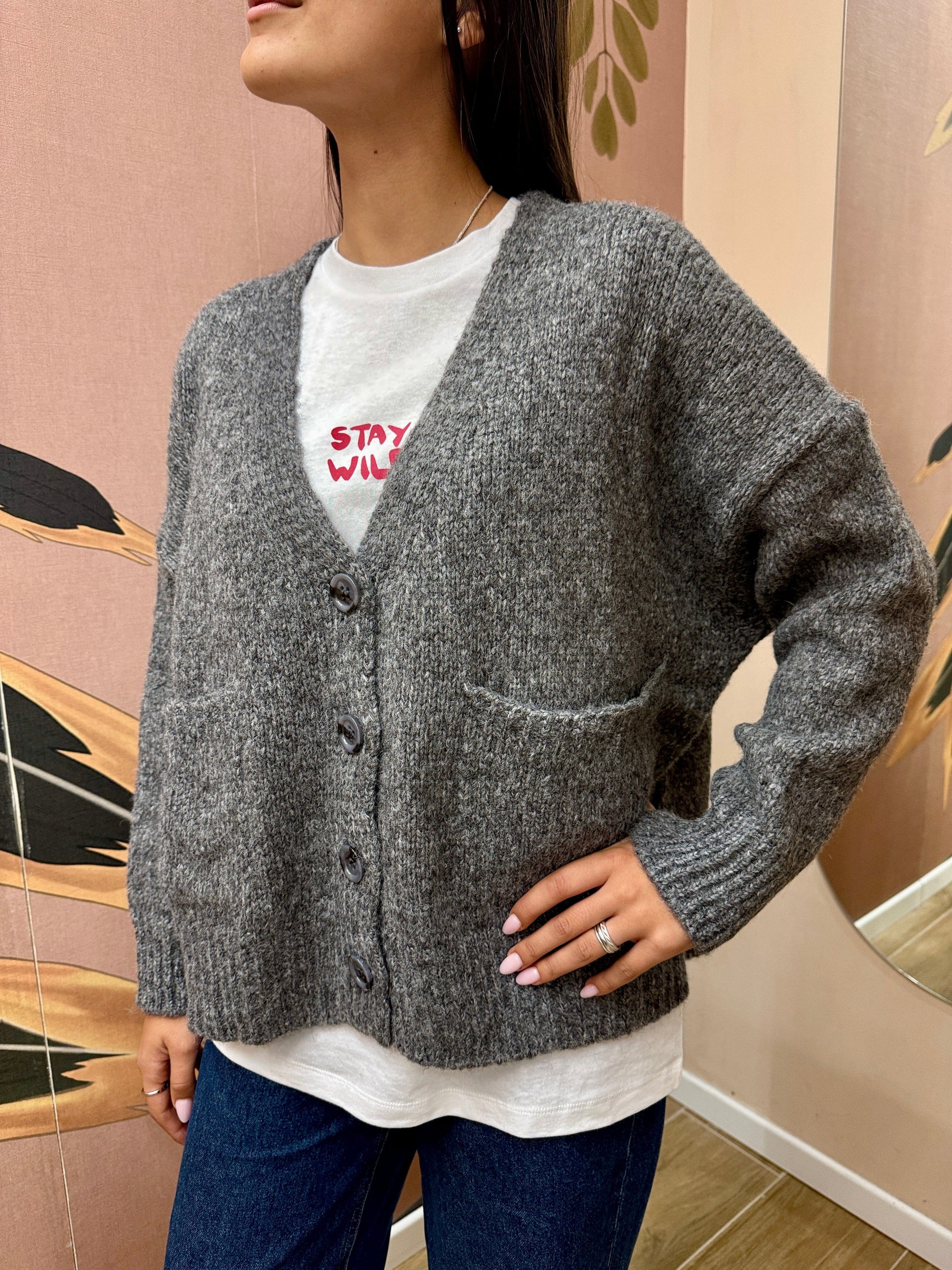 Cardigan corto - GRIGIO