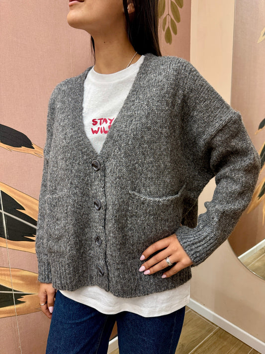Cardigan corto - GRIGIO