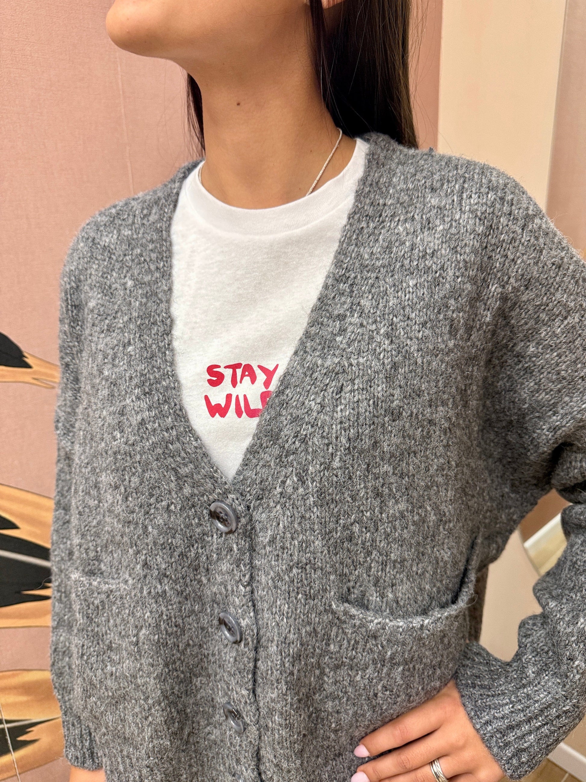 Cardigan corto - GRIGIO
