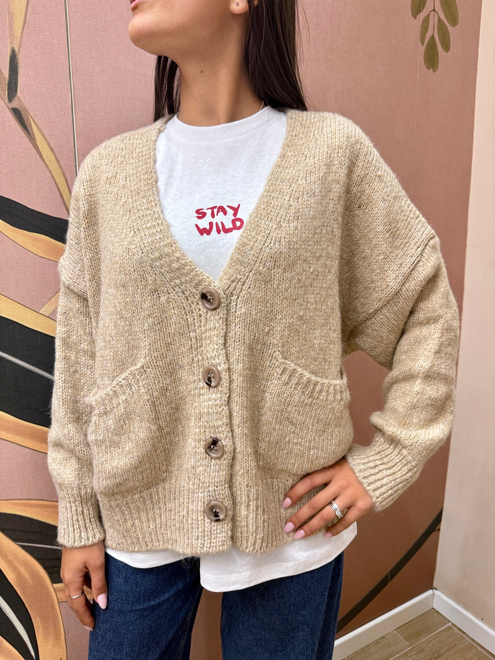 Cardigan lungo - BEIGE