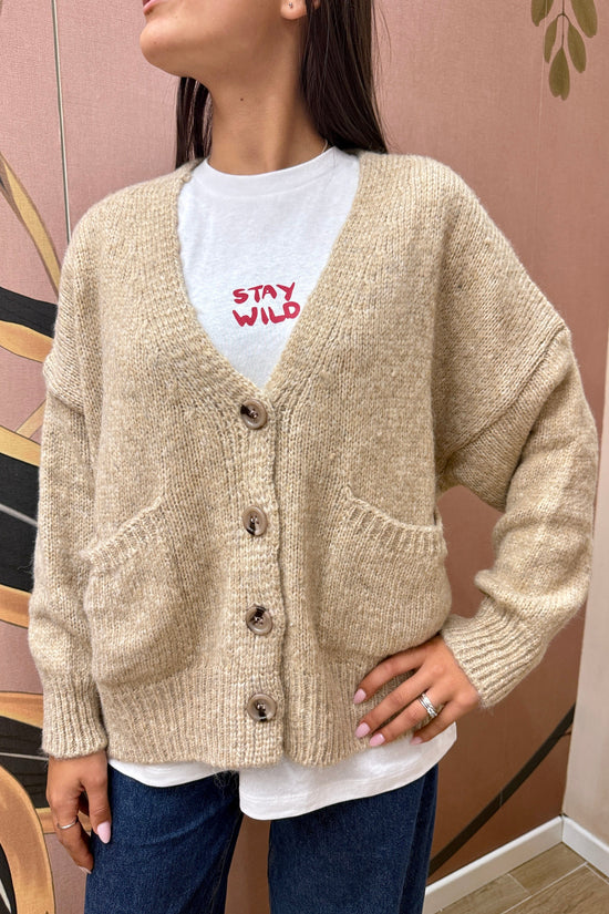 Cardigan corto - BEIGE