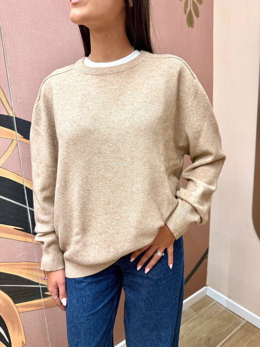 Pull girocollo - BEIGE