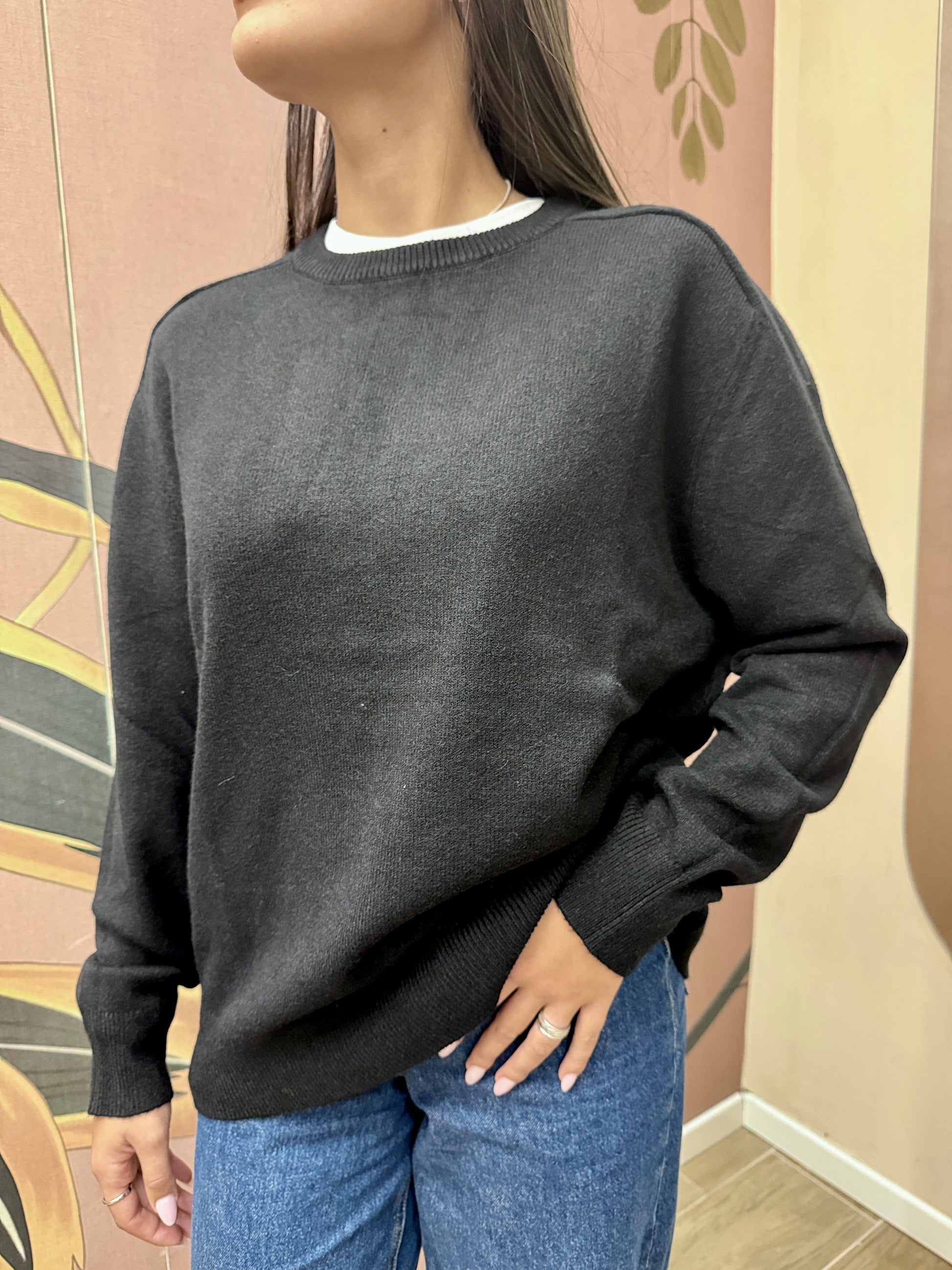 Pull girocollo - NERO