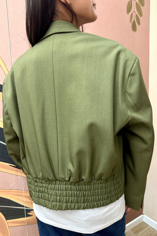 Giacca bomber con spilla - VERDE
