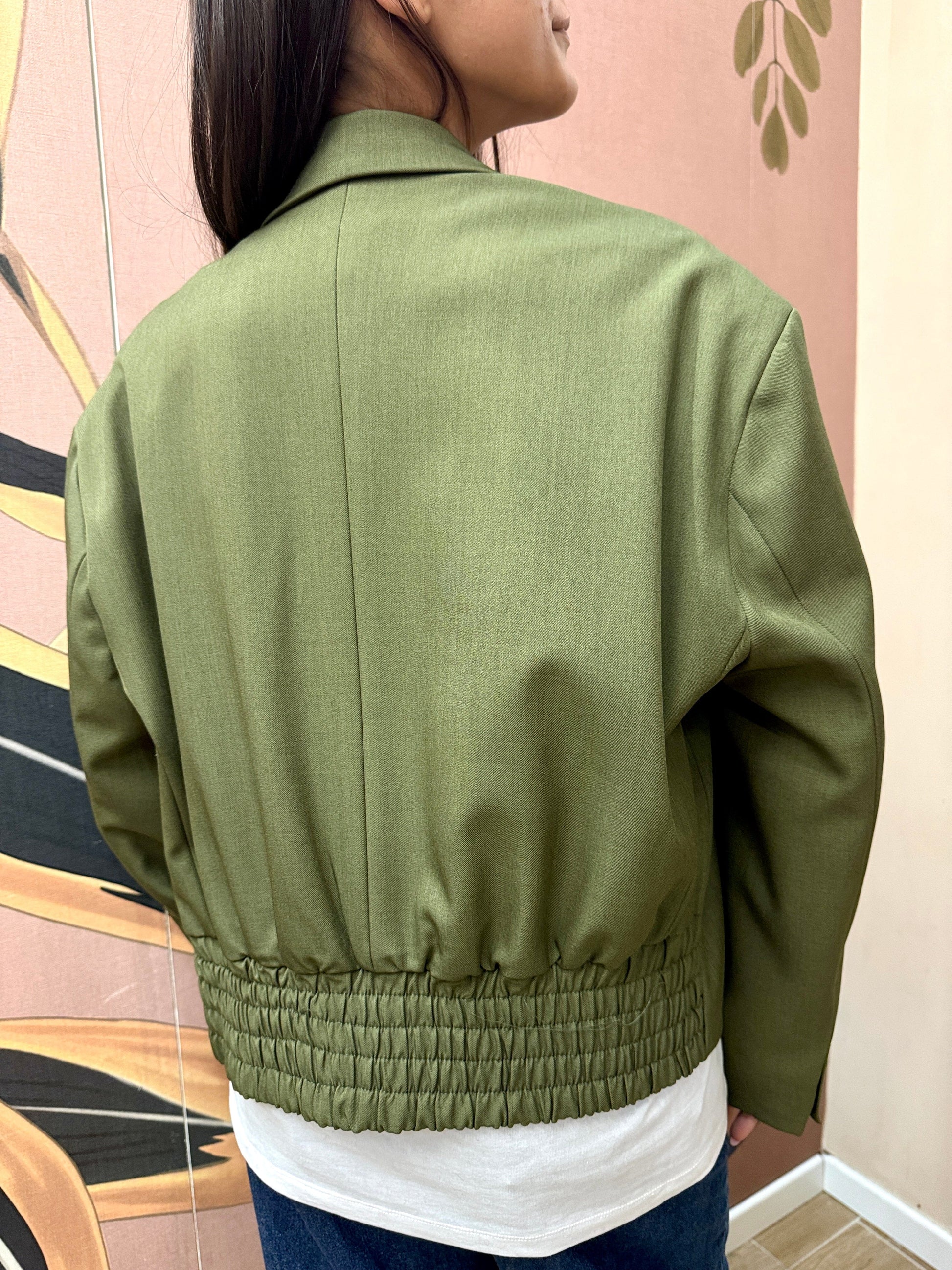 Giacca bomber con spilla - VERDE