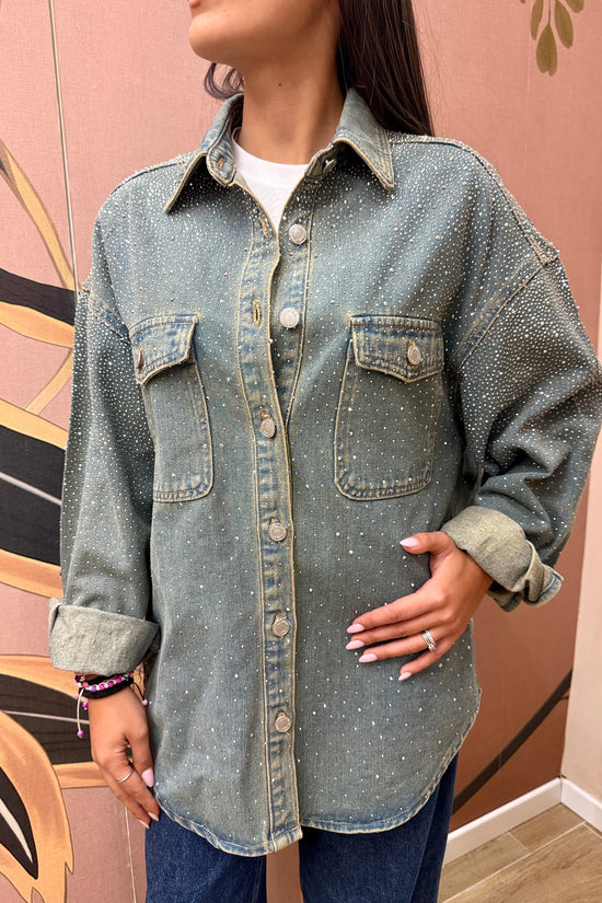 Camicia jeans con strass - SW