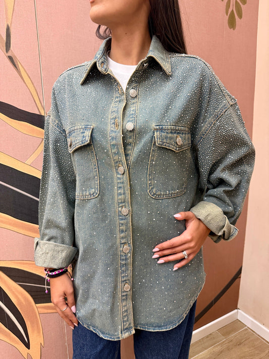 Camicia jeans con strass - SW