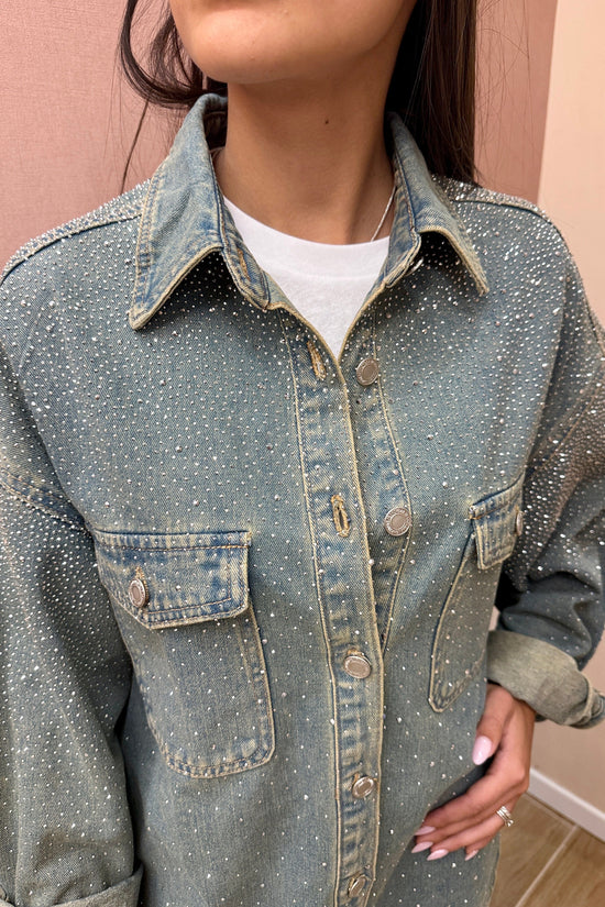 Camicia jeans con strass - SW