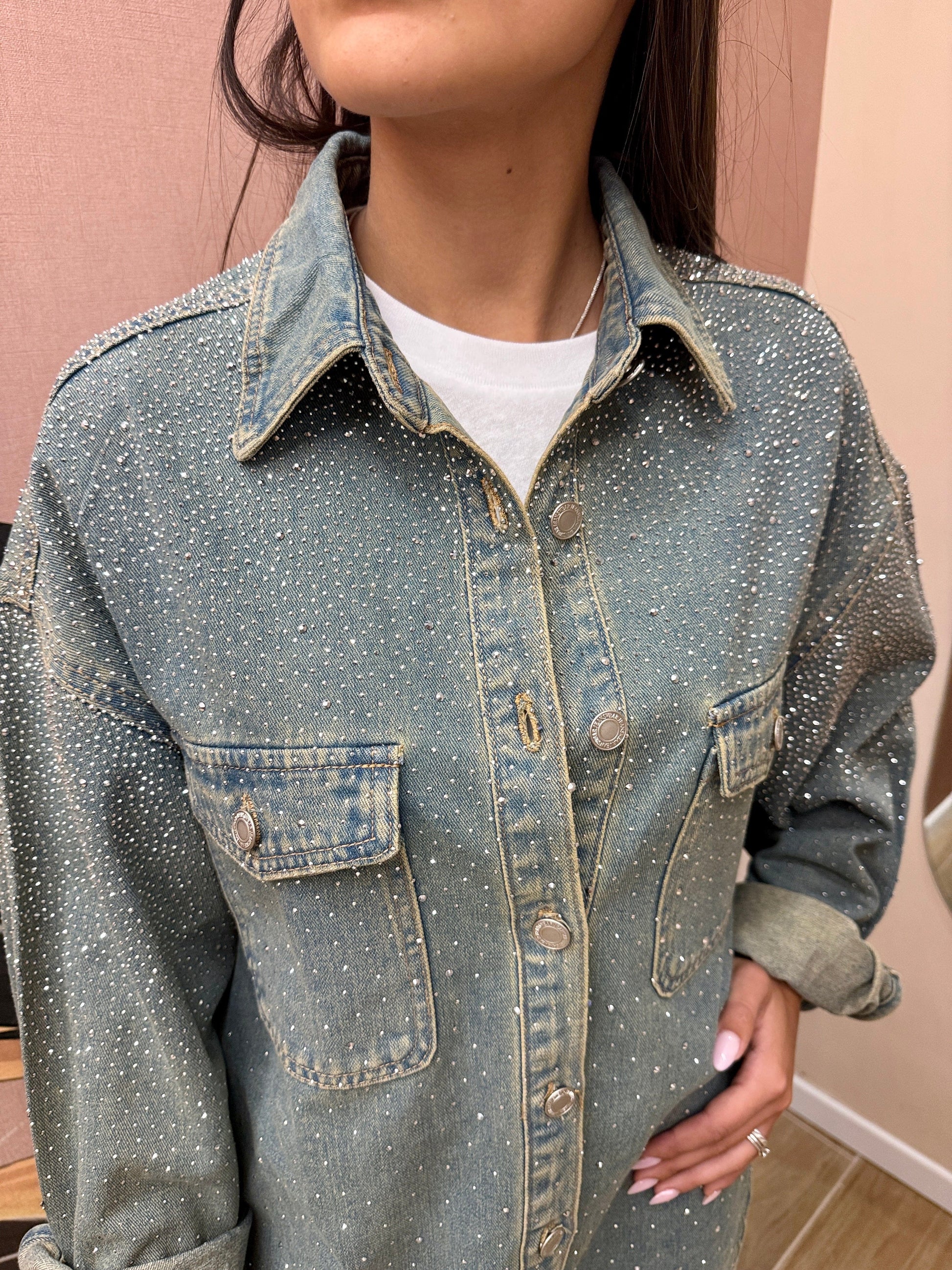 Camicia jeans con strass - SW