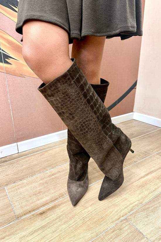 Stivale in camoscio - MORO