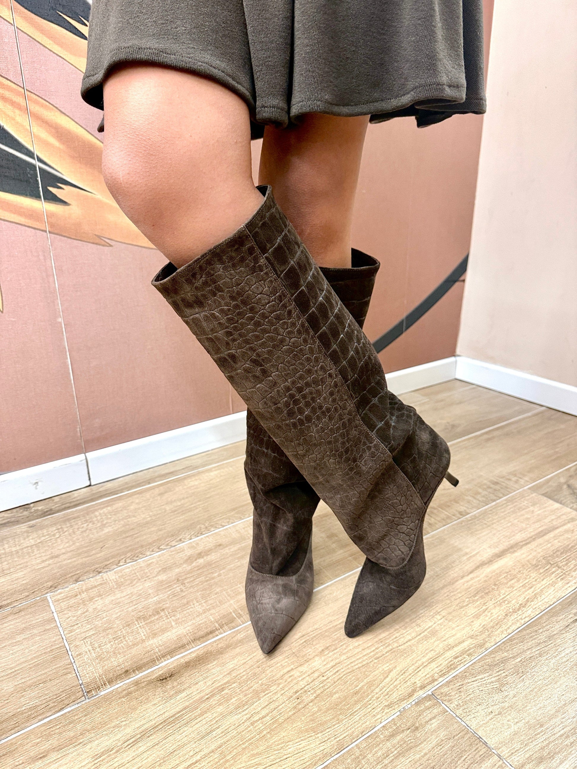 Stivale in camoscio - MORO