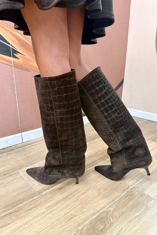 Stivale in camoscio - MORO