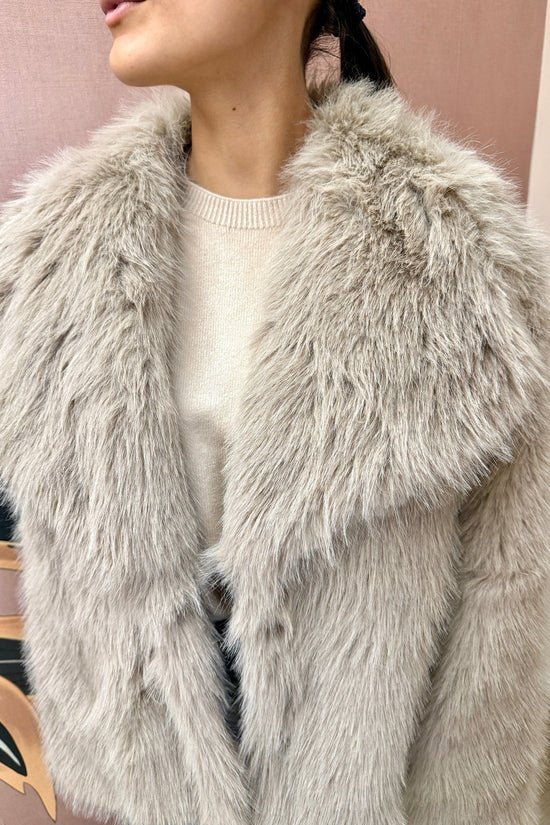 giacca pelliccia - BEIGE