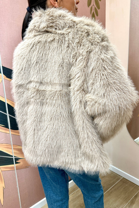 giacca pelliccia - BEIGE