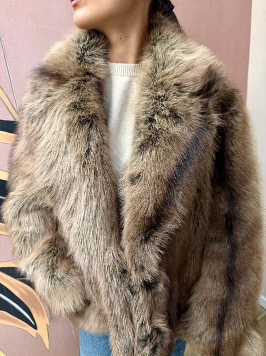 Giacca in ecopelliccia - MORO