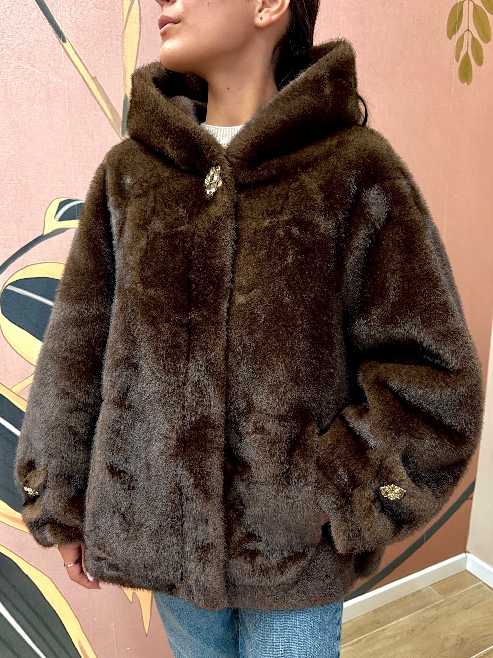 bomber pelliccia - MORO