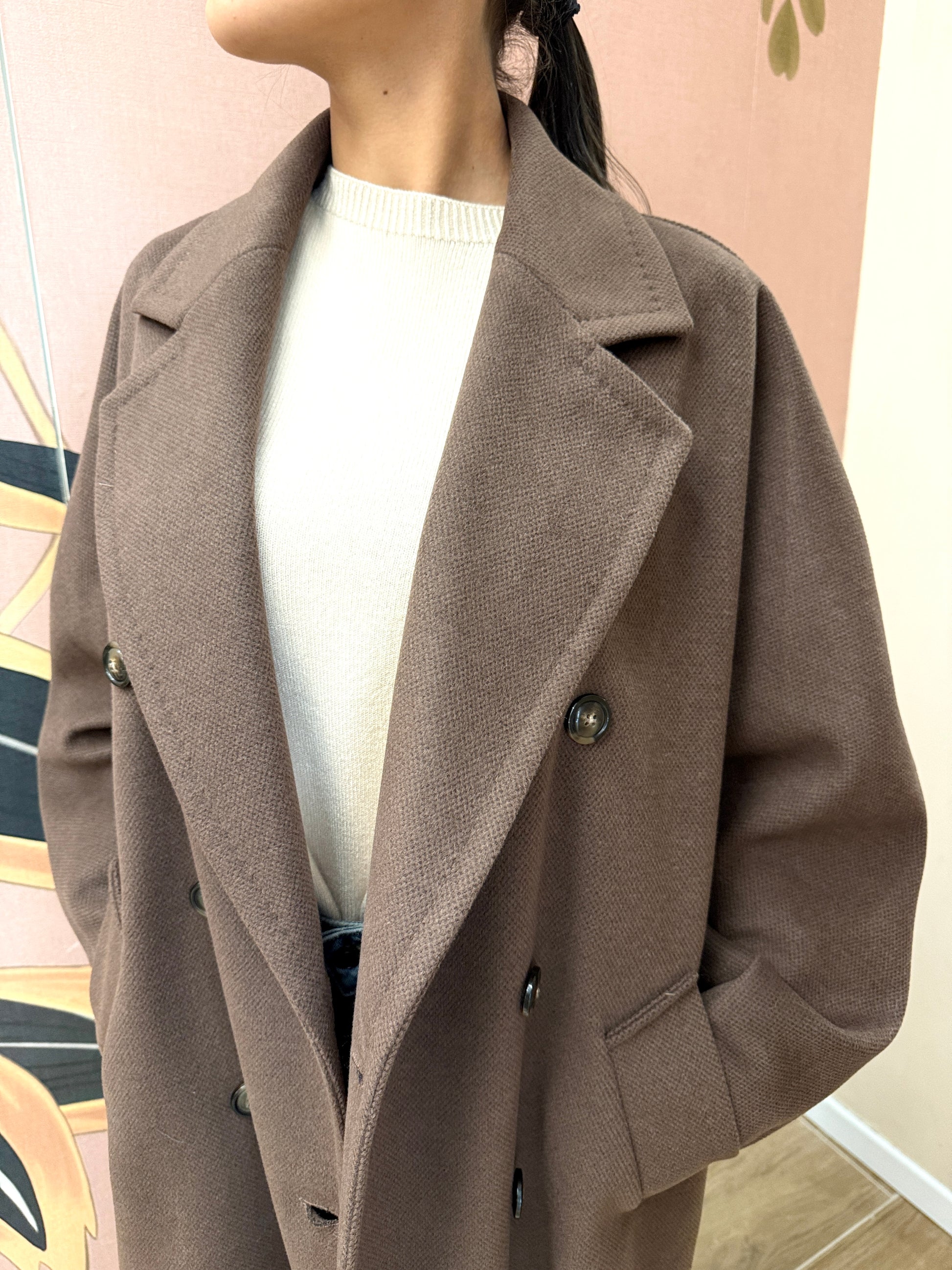 Cappotto doppio/petto - MORO