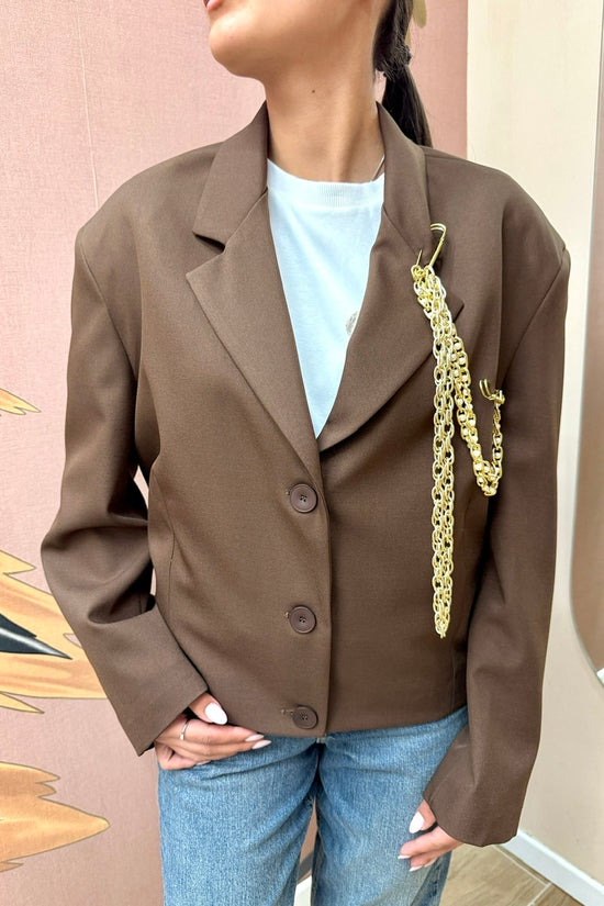 Giacca bomber con spilla - MORO