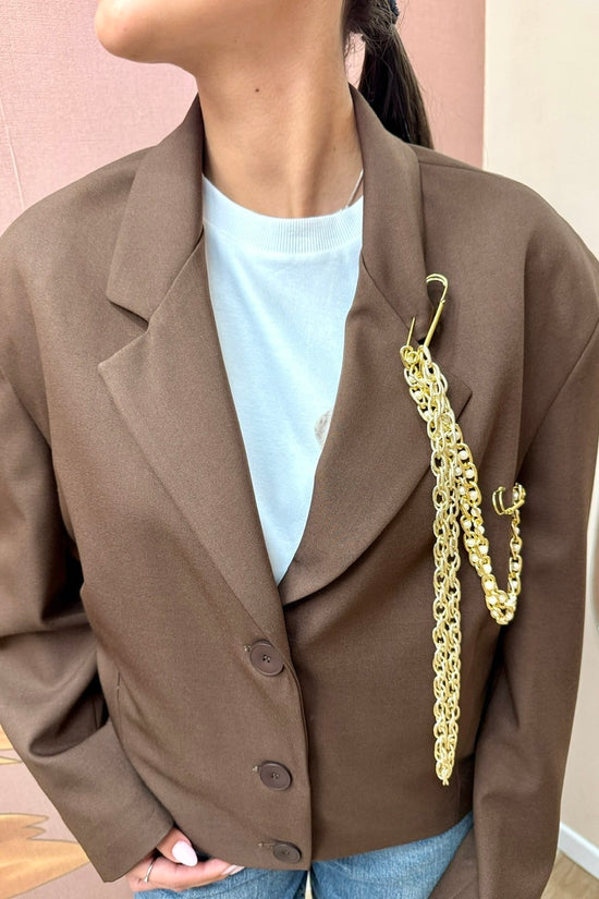 Giacca bomber con spilla - MORO