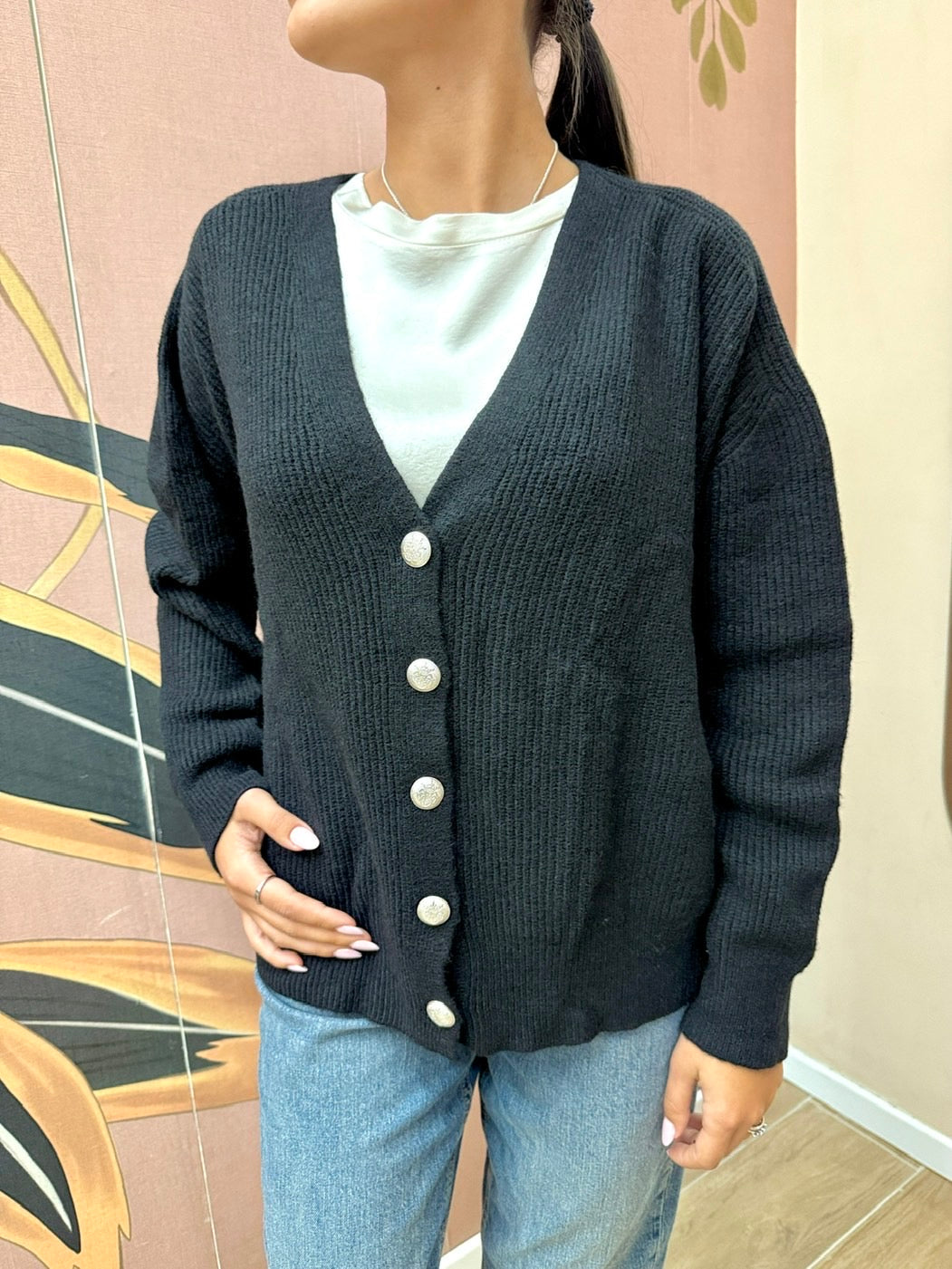 cardigan costina - NERO